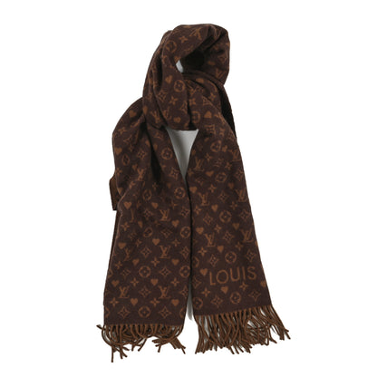 Louis Vuitton Cashmere Monogram Game On Scarf Brown 1 of 3