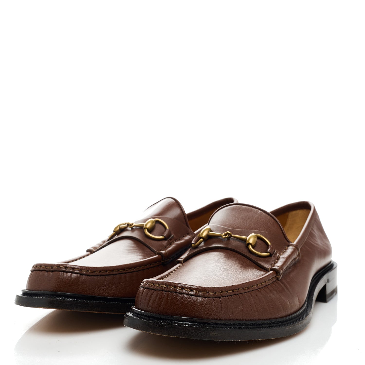 Gucci Mandala Goatskin Mens Horsebit Loafers 12 Brown Sugar 3 of 14