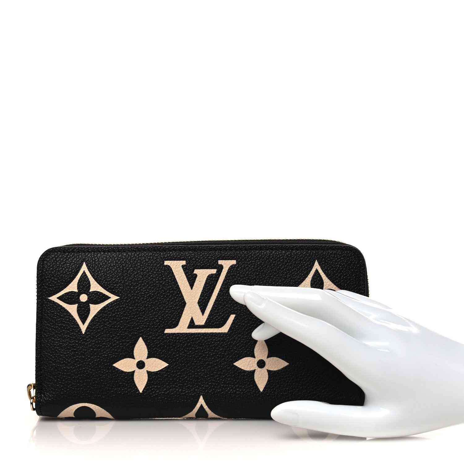 Louis Vuitton Empreinte Monogram Giant Zippy Wallet Black Beige 2 of 6