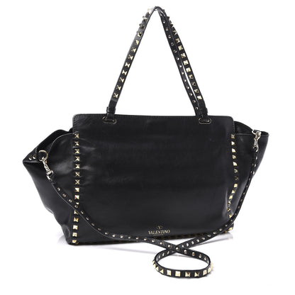 Valentino Garavani Vitello Medium Rockstud Tote Black 2 of 11