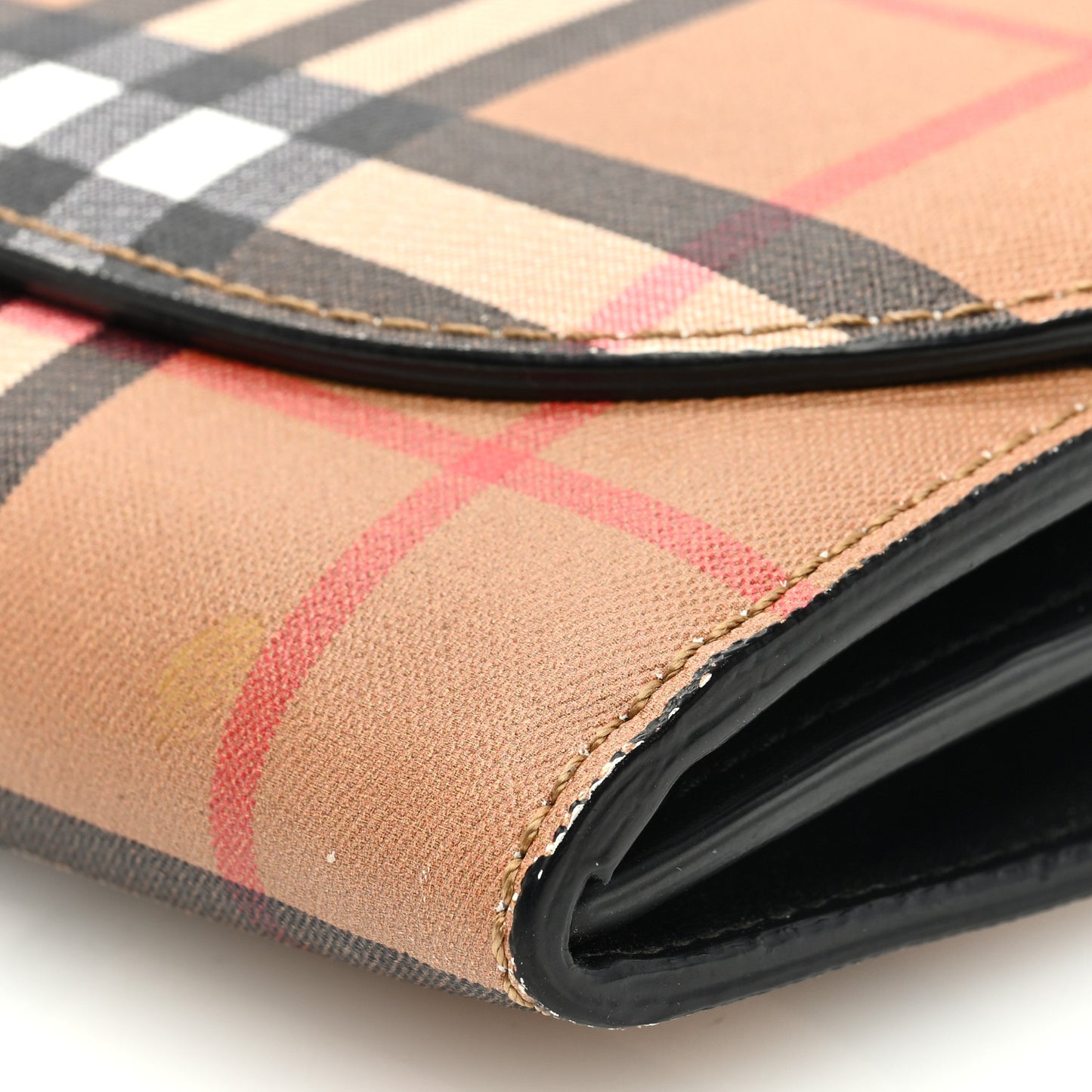 Vintage Check Henley Wallet On Chain Black