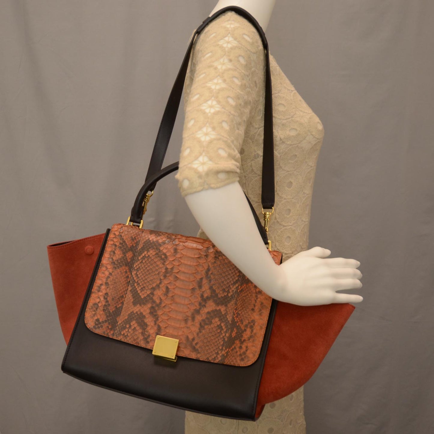 Python Suede Trapeze Blush