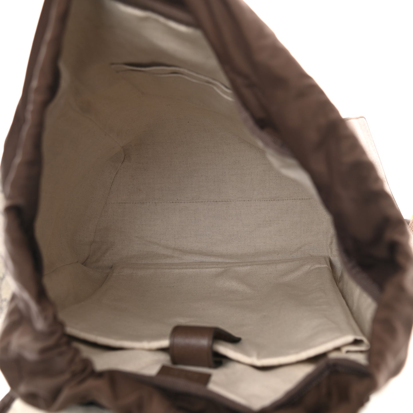 GG Supreme Monogram Medium Ophidia Double Buckle Backpack Brown