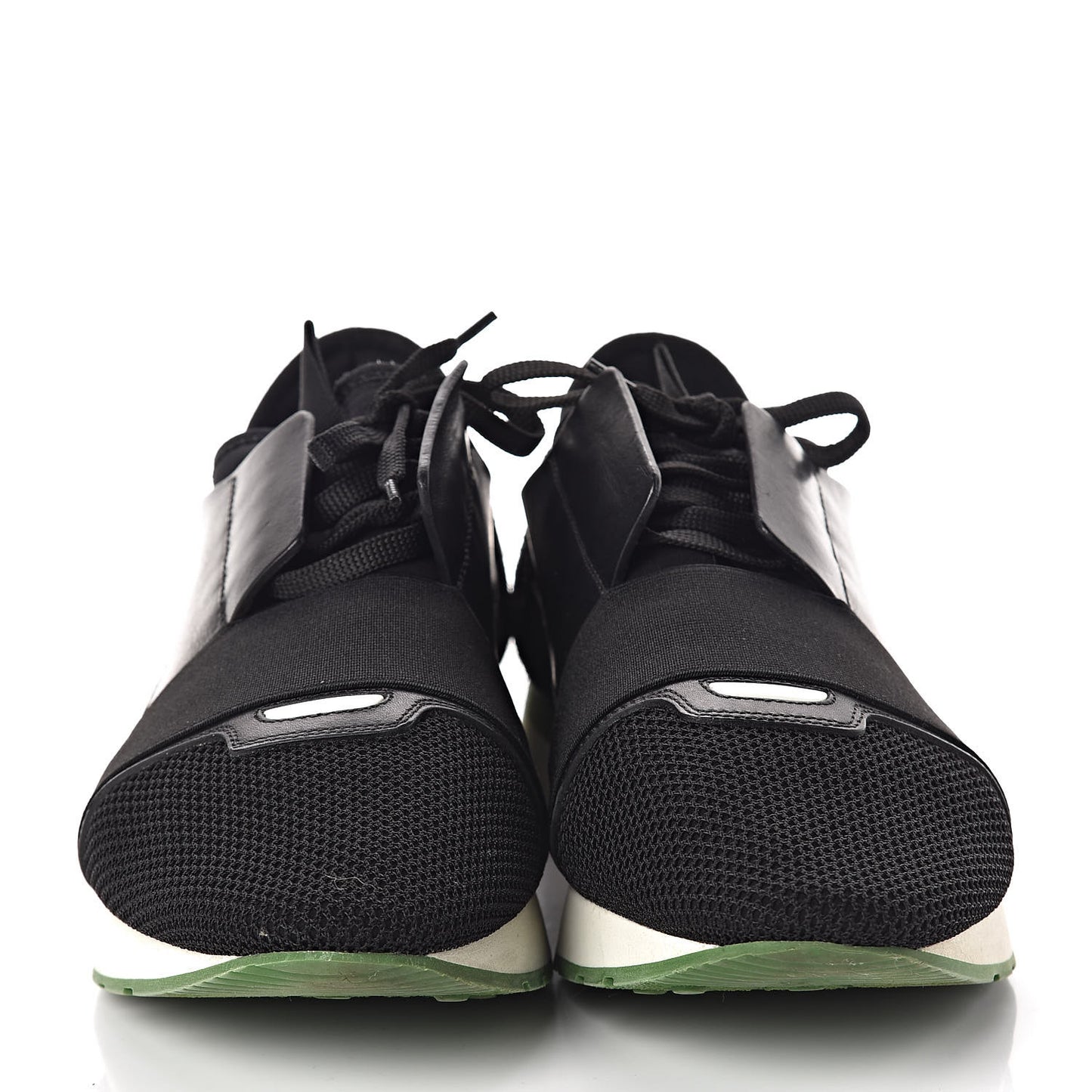 Mesh Calfskin Neoprene Suede Mens Race Runner Sneakers 44 Black