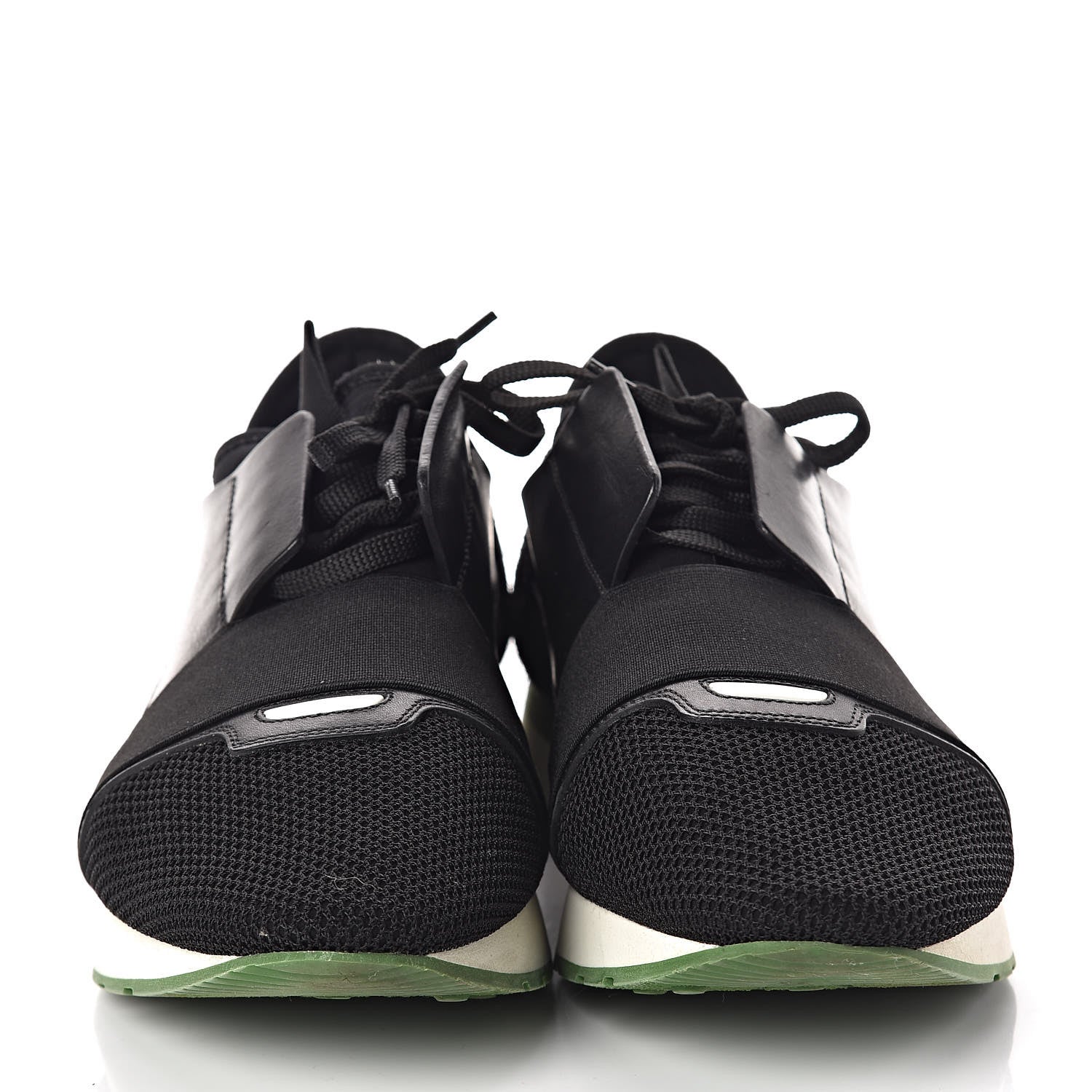 Balenciaga Mesh Calfskin Neoprene Suede Mens Race Runner Sneakers 44 Black 2 of 8