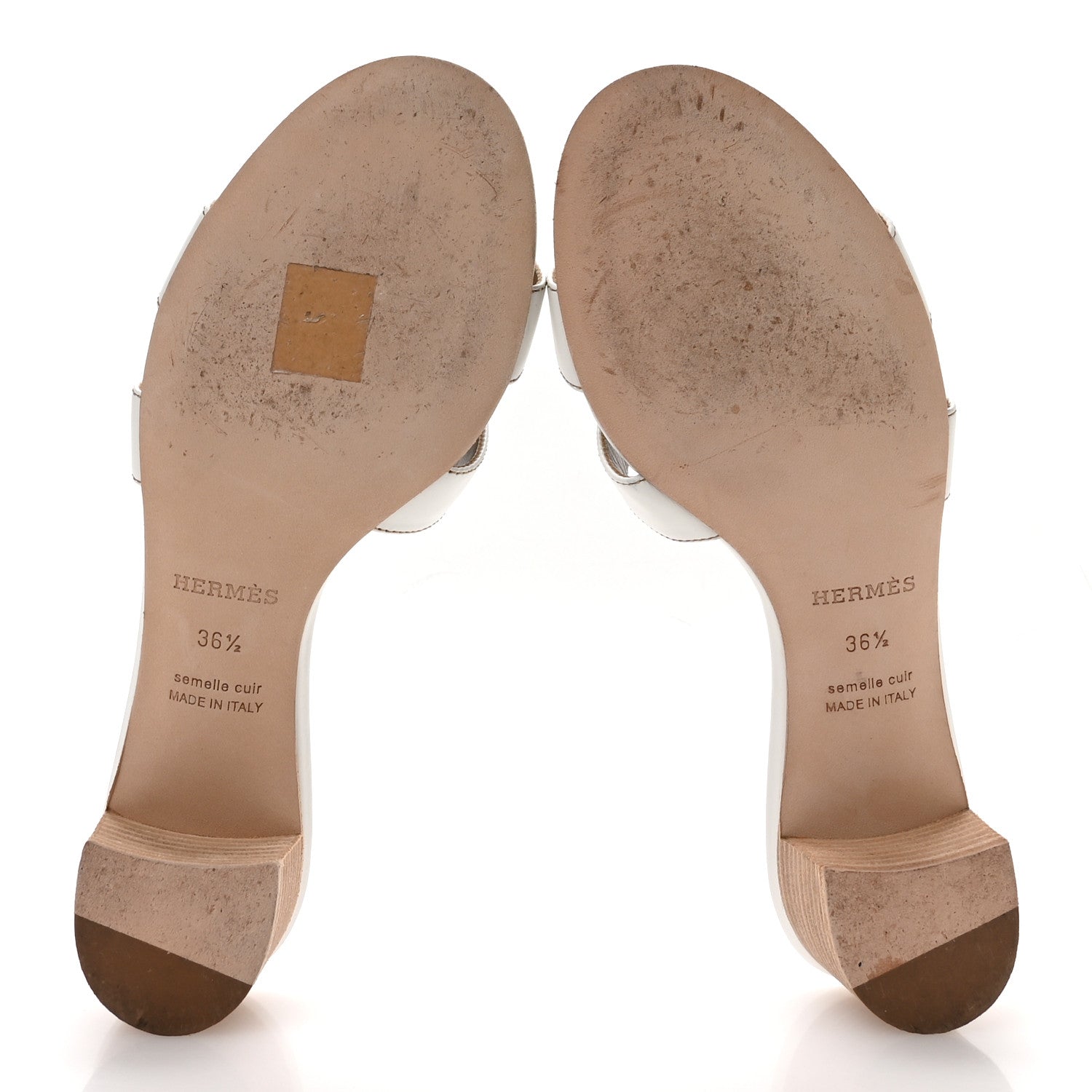 Hermes Calfskin Oasis Sandals 36.5 White 6 of 8