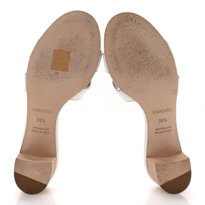 Hermes Calfskin Oasis Sandals 36.5 White 6 of 8