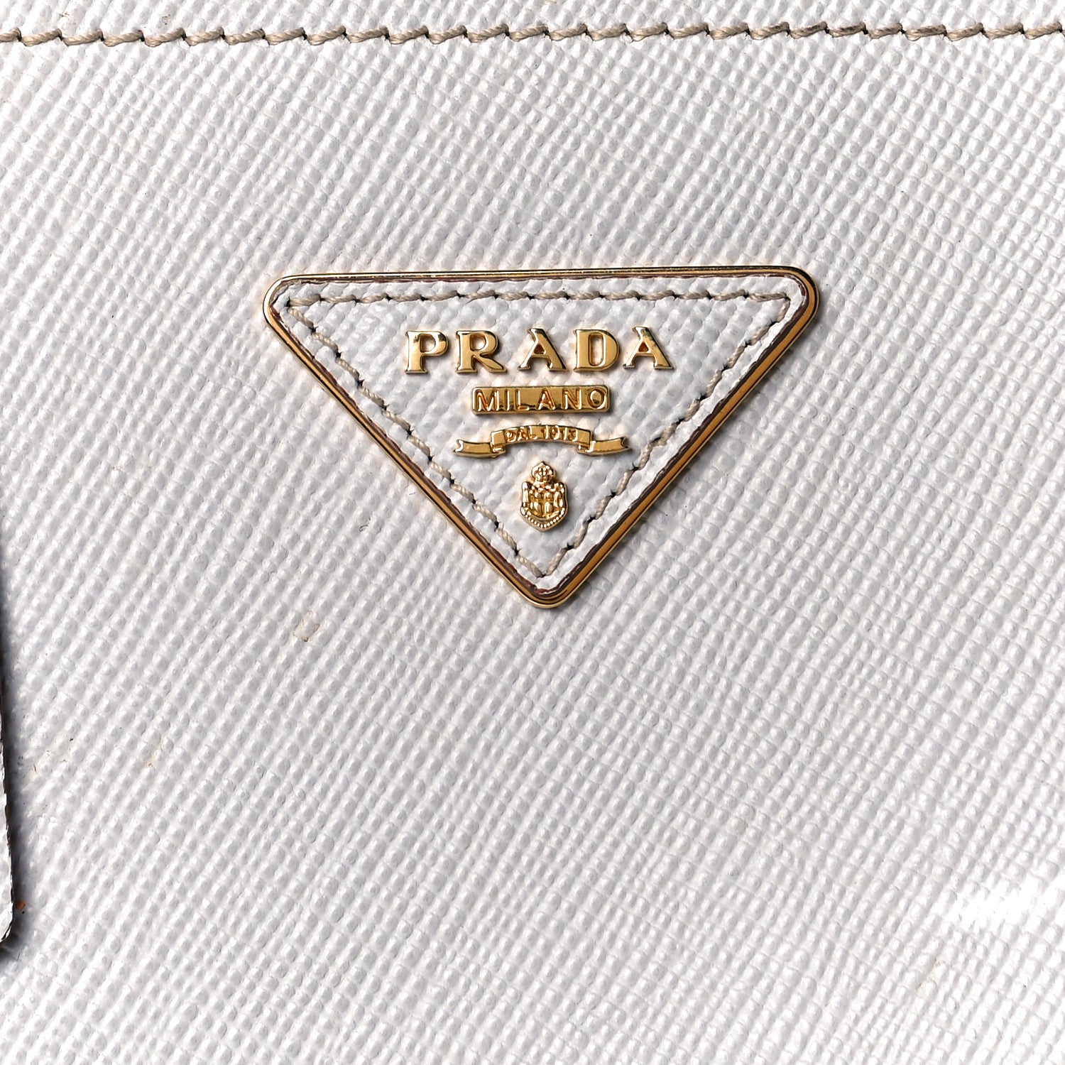 Prada Saffiano Cuir Small Bi-Color Double Bag Talco Caramel 9 of 9