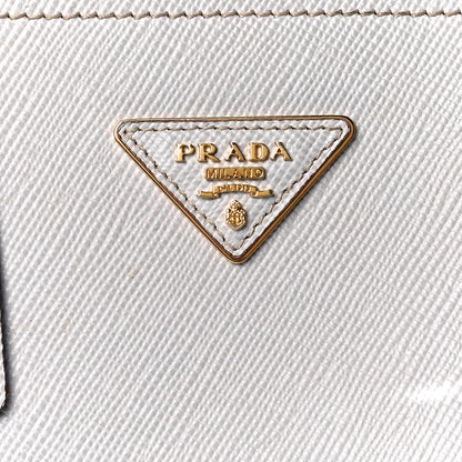 Prada Saffiano Cuir Small Bi-Color Double Bag Talco Caramel 9 of 9