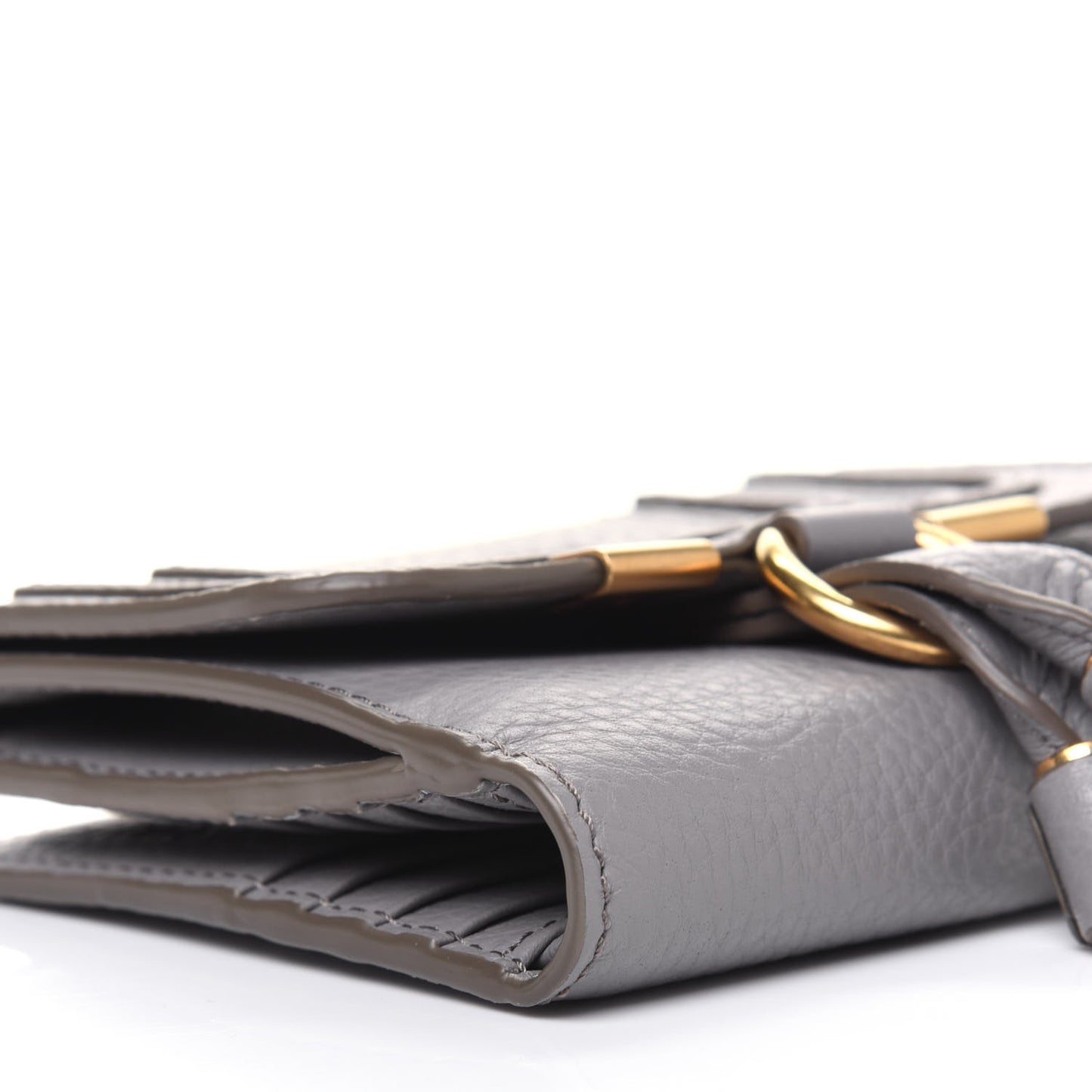 Grained Calfskin Marcie Square Wallet Cashmere Grey