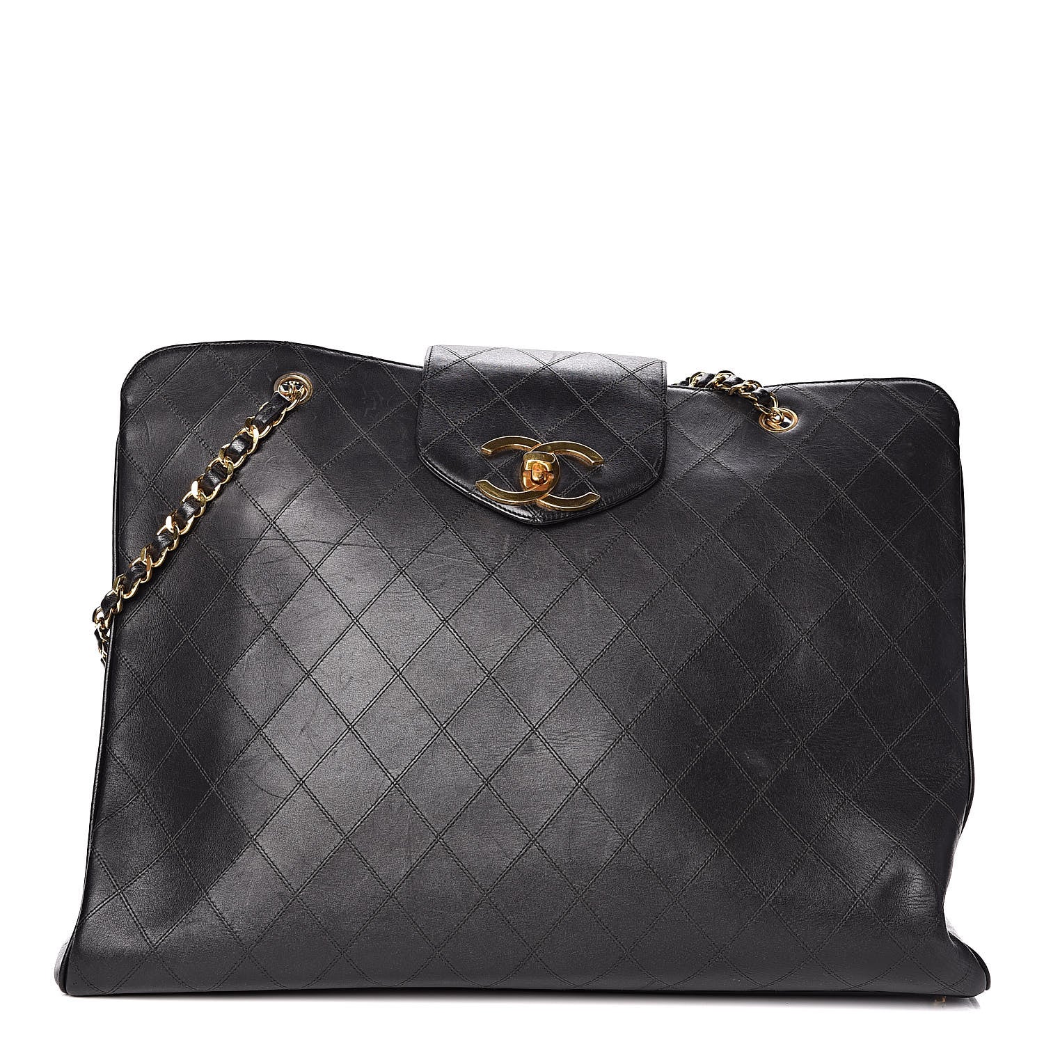 Chanel Calfskin Stitched XL Weekender Black 1 of 25