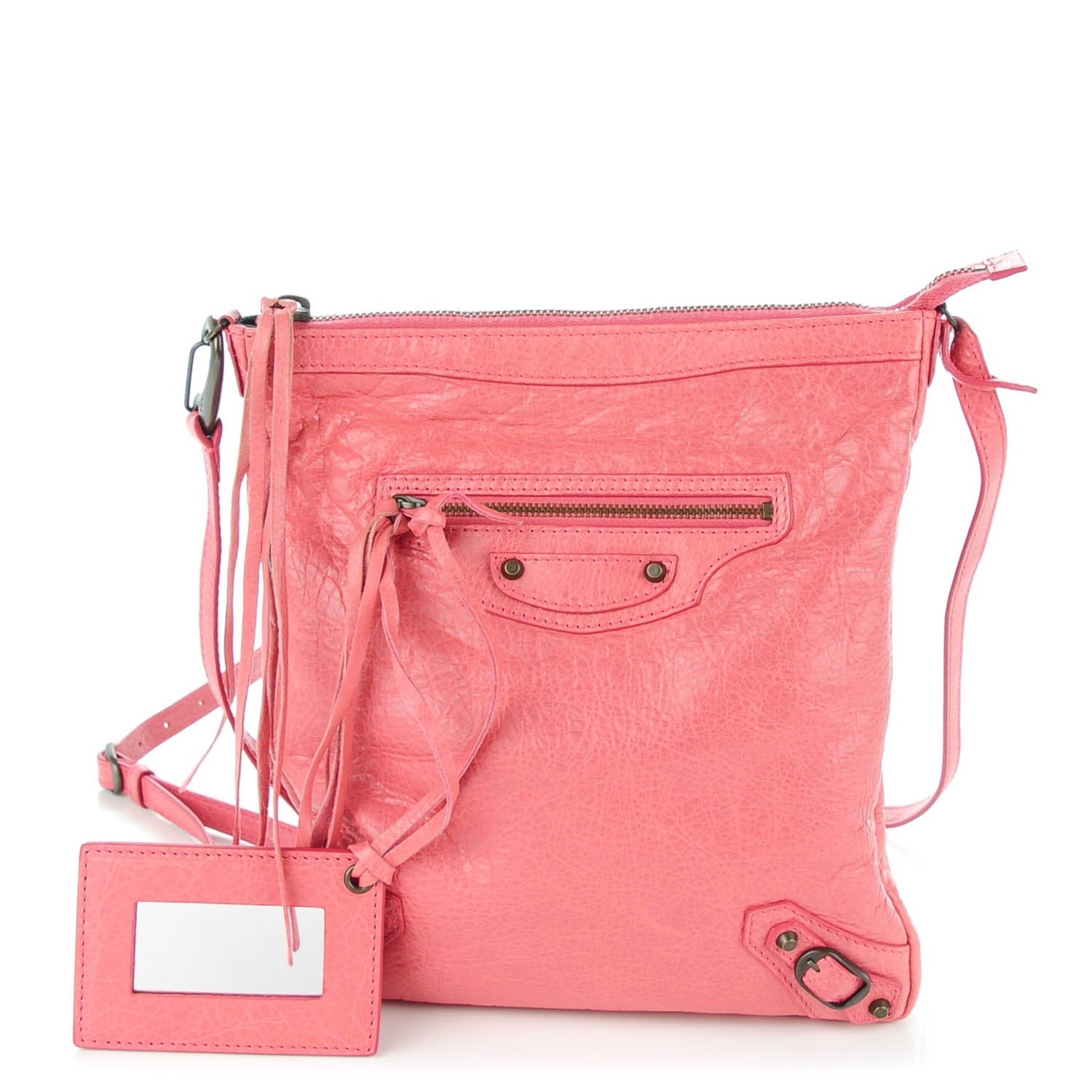 Balenciaga Agneau Classic Hardware Flat Crossbody Rose Bonbon 1 of 7