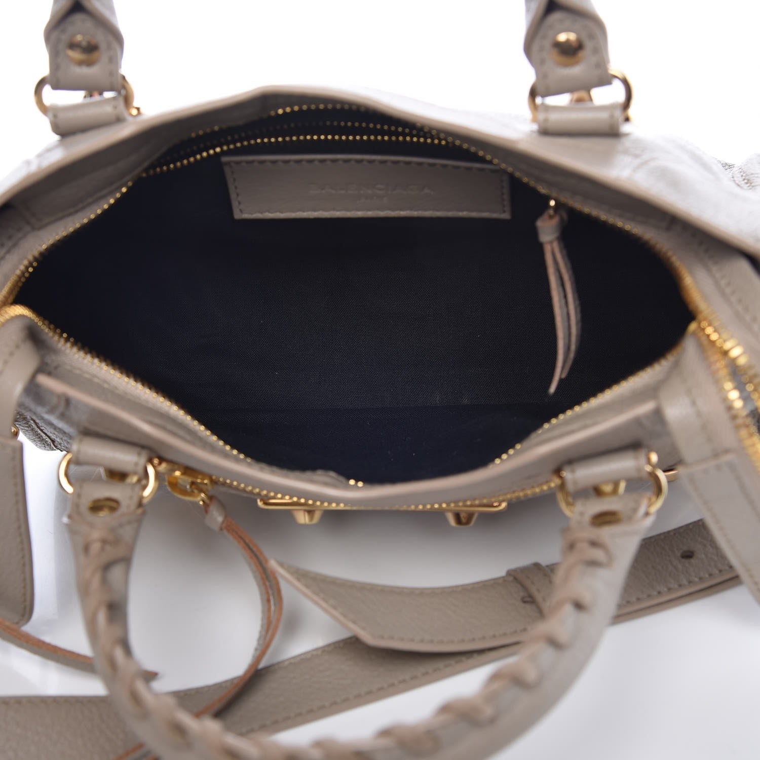 Balenciaga Chevre Gold Metallic Edge Hardware Mini City Beige Dune Argille 6 of 8