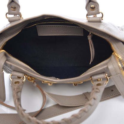 Balenciaga Chevre Gold Metallic Edge Hardware Mini City Beige Dune Argille 6 of 8