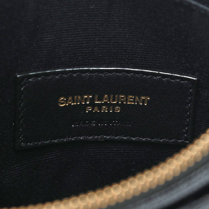 Saint Laurent Grain De Poudre Chevron Monogram Bill Pouch Black 5 of 7