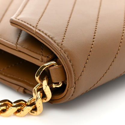 Saint Laurent Calfskin Matelasse Chevron Medium Monogram Satchel Brick 15 of 17