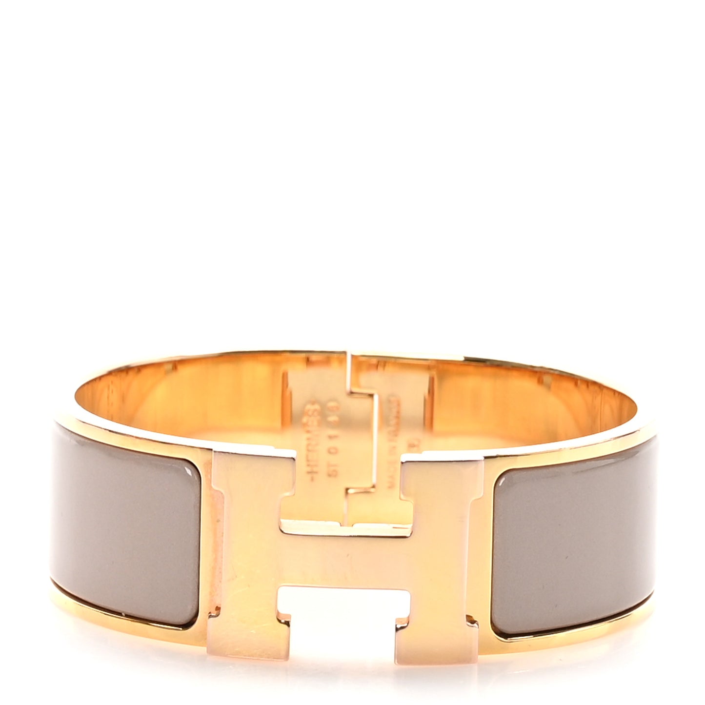 Enamel Wide Clic Clac H Bracelet GM Beige Rose