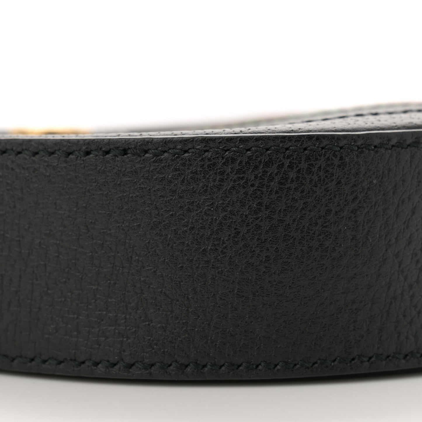 Grained Calfskin Web Mini Ophidia Round Shoulder Bag Black