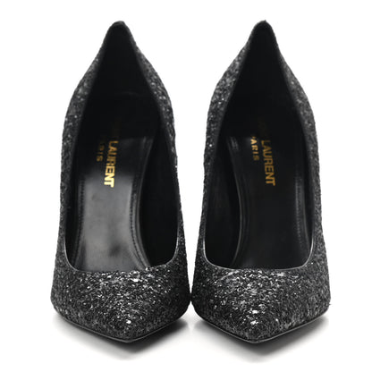 Saint Laurent Glitter Opyum 100 Pumps 36.5 Black 2 of 7