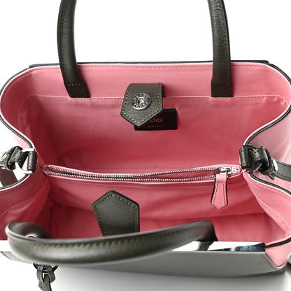 Fendi Vitello Elite Flamingo Petite 2Jours Tote Verde Prato Pink 4 of 4