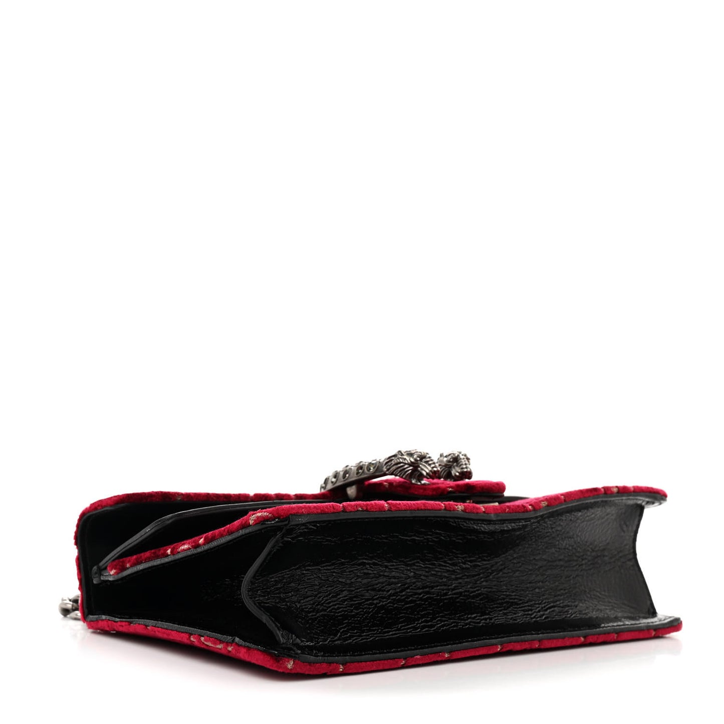 Velvet Skipper Crystal GG Monogram Small Dionysus Shoulder Bag Red Cipria Black Black Diamond