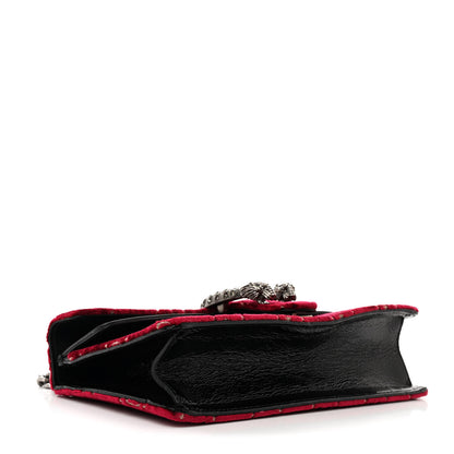 Gucci Velvet Skipper Crystal GG Monogram Small Dionysus Shoulder Bag Red Cipria Black Black Diamond 4 of 11