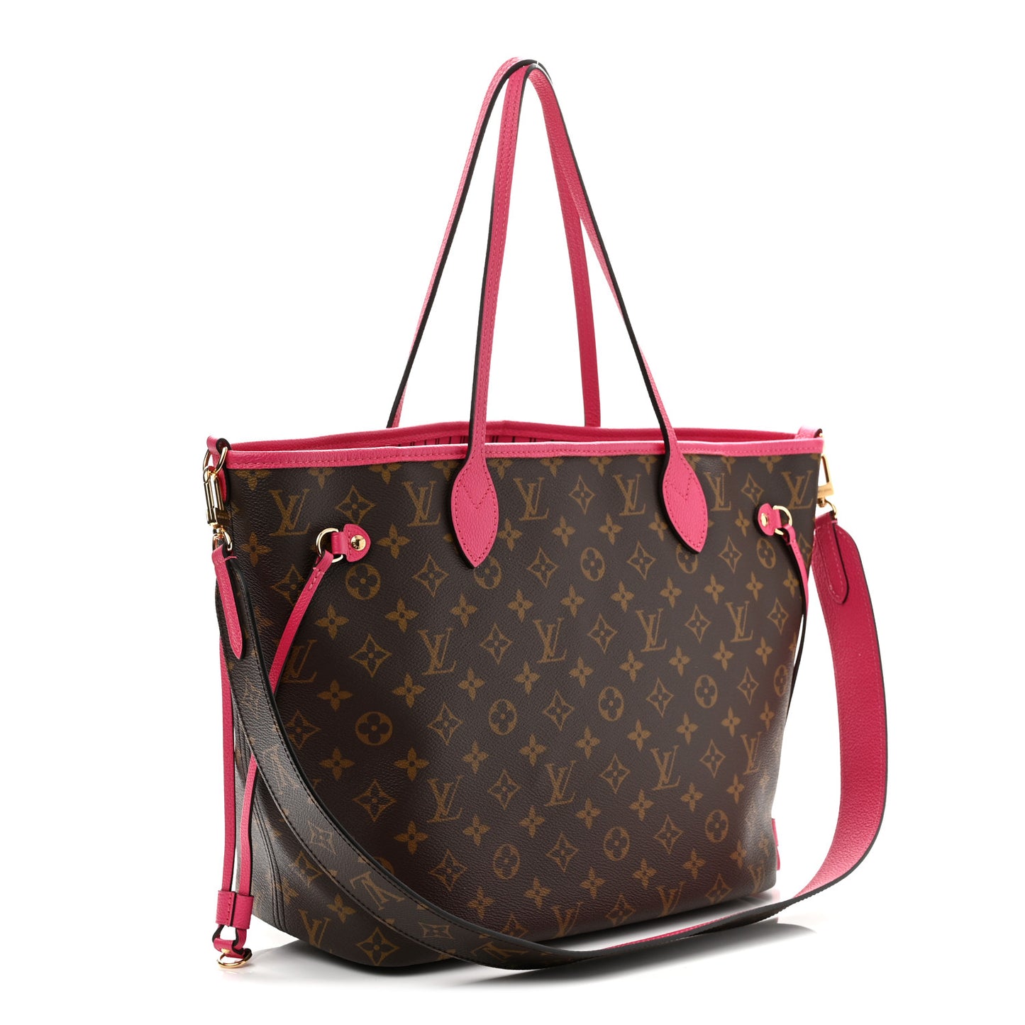 Monogram Inside Out Neverfull Bandouliere MM Rose Pondichery