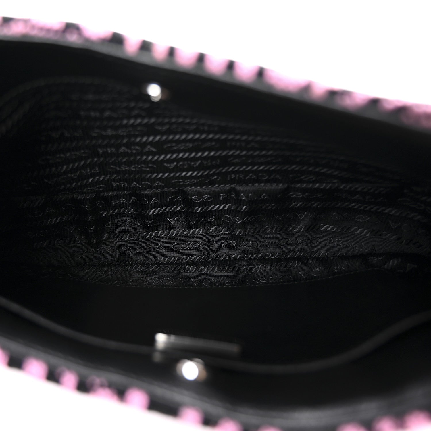 Prada Maglia Jacquard Cleo Shoulder Bag Black Rosa 5 of 10