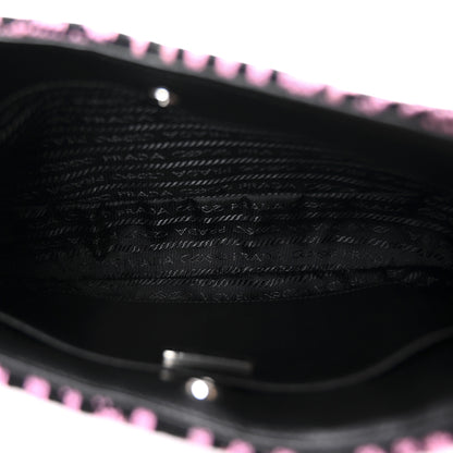 Prada Maglia Jacquard Cleo Shoulder Bag Black Rosa 5 of 10