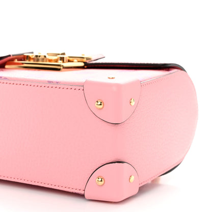 Gucci Textured Dollar Calfskin Berry Print Small Padlock Bamboo Shoulder Bag Pink Purple 10 of 11
