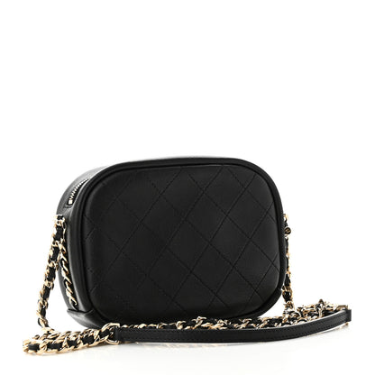 Chanel Goatskin Quilted Small Casual Trip Camera Case Black 3 of 10