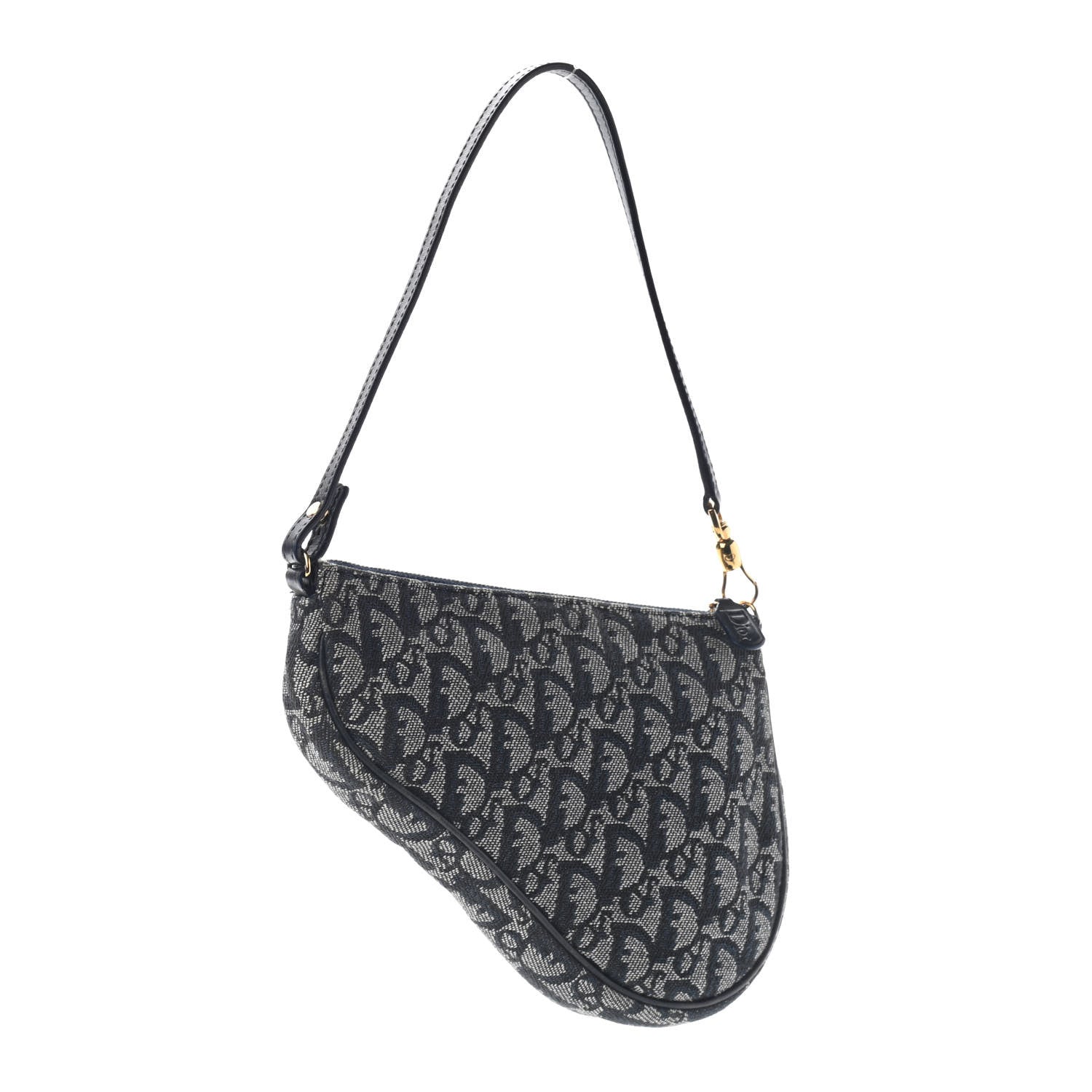 Christian Dior Monogram Mini Saddle Pochette Navy 3 of 7