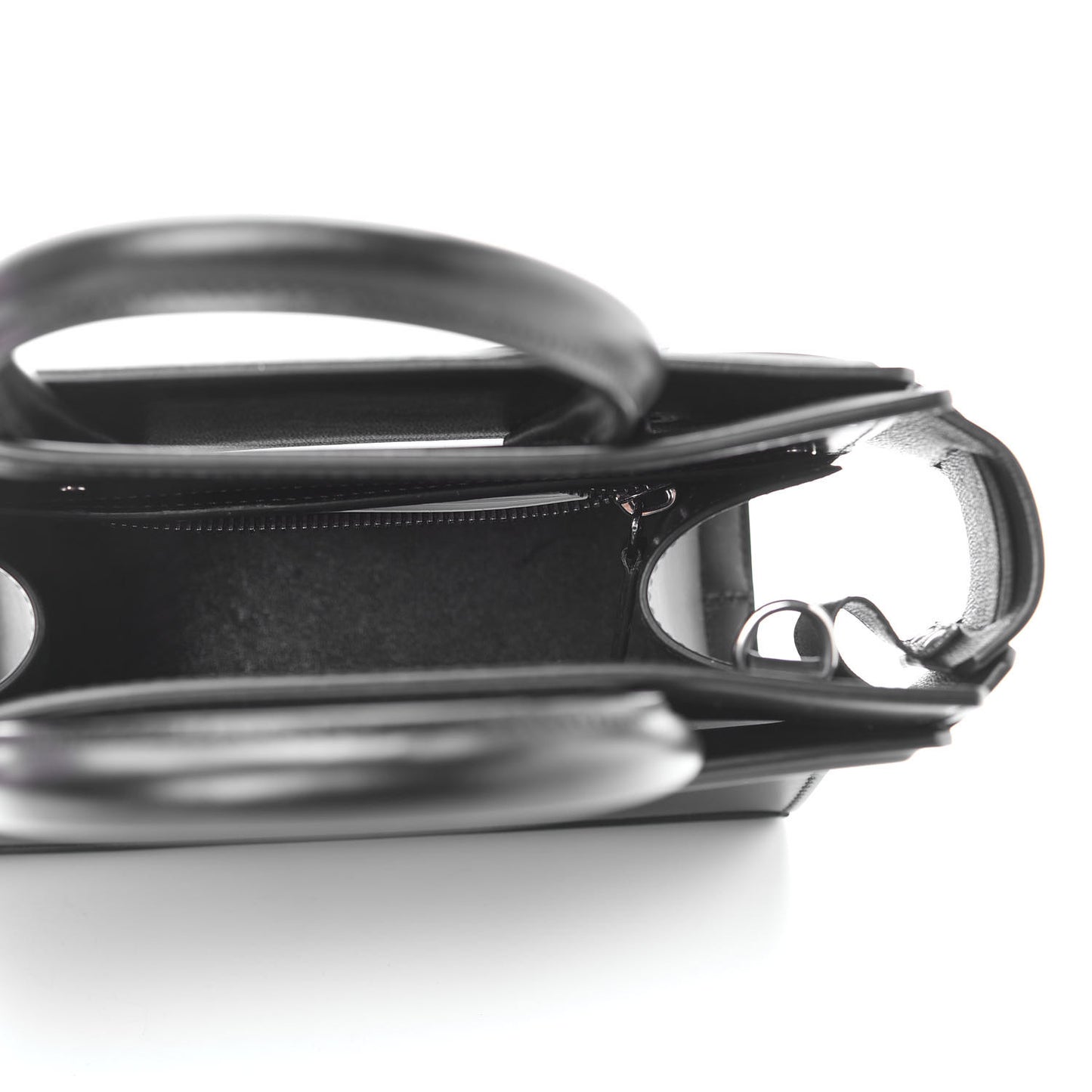 Smooth Calfskin Mini Horizon Satchel Black