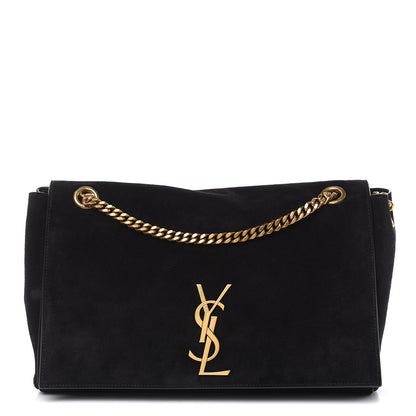 Saint Laurent Smooth Calfskin Suede Medium Reversible Monogram Kate Satchel Black 1 of 8