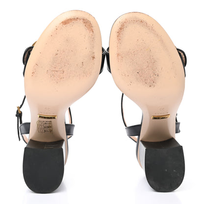 Gucci Lifford Calfskin GG Marmont Ankle Wrap 75mm Sandals 35 Black 5 of 11