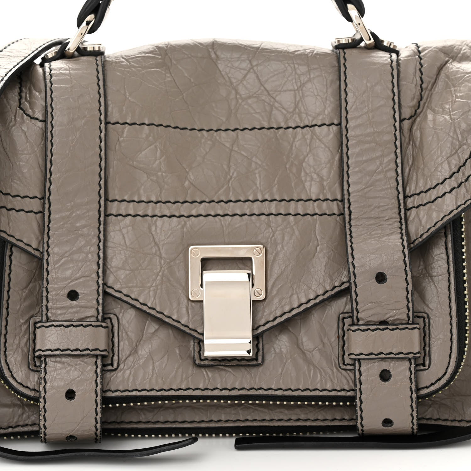 Proenza Schouler Paper Lambskin Tiny PS1 Plus Zip Satchel Dark Taupe 8 of 10