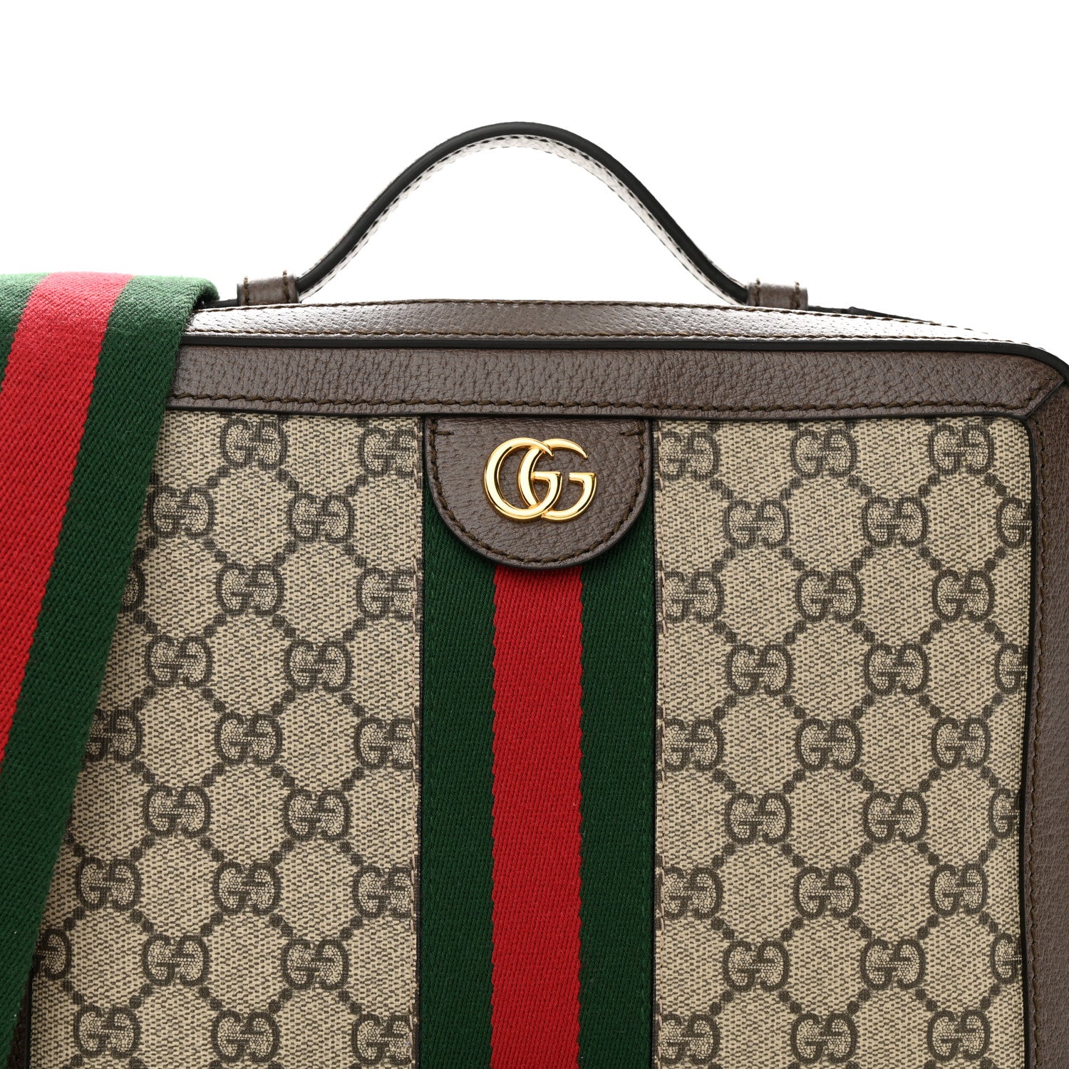 Gucci GG Supreme Monogram Web Small Ophidia Top Handle Shoulder Bag Brown 8 of 12