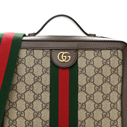 Gucci GG Supreme Monogram Web Small Ophidia Top Handle Shoulder Bag Brown 8 of 12