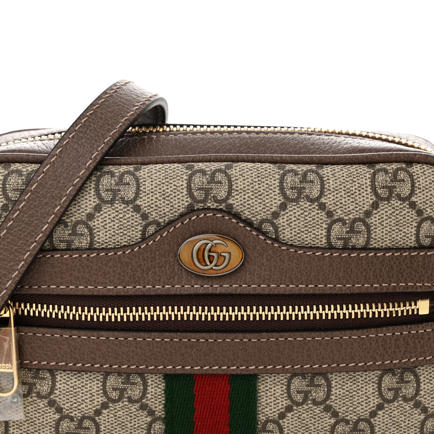 Gucci GG Supreme Monogram Web Mini Ophidia Shoulder Bag Brown 8 of 11