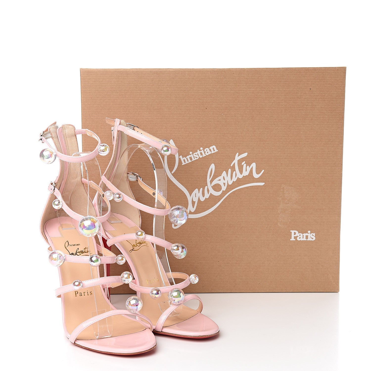 Christian Louboutin Patent Atonana 100 Sandals 38 Pompadour 8 of 8