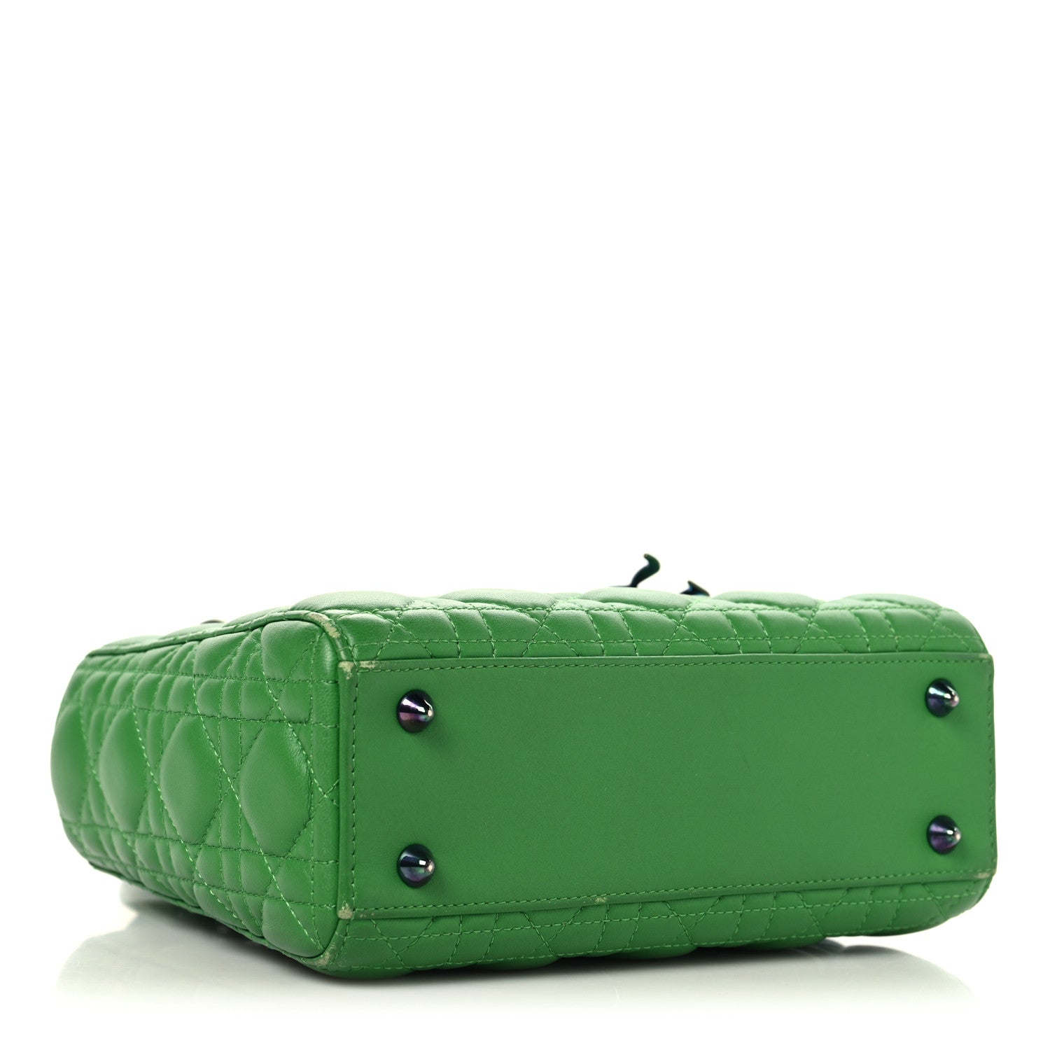 Christian Dior Lambskin Cannage Small Lady Dior Bright Green 4 of 17