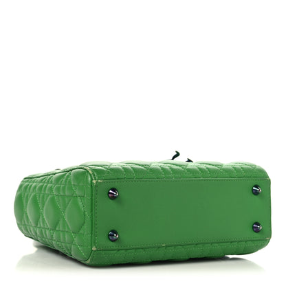 Christian Dior Lambskin Cannage Small Lady Dior Bright Green 4 of 17