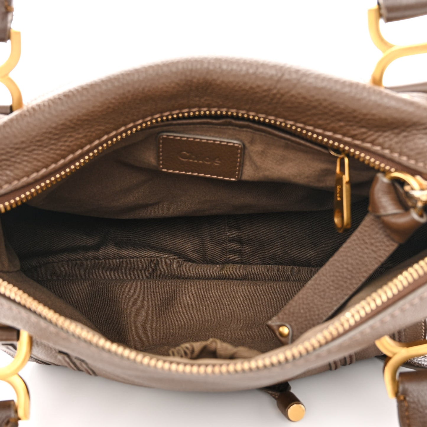 Calfskin Medium Marcie Satchel Brown Seed