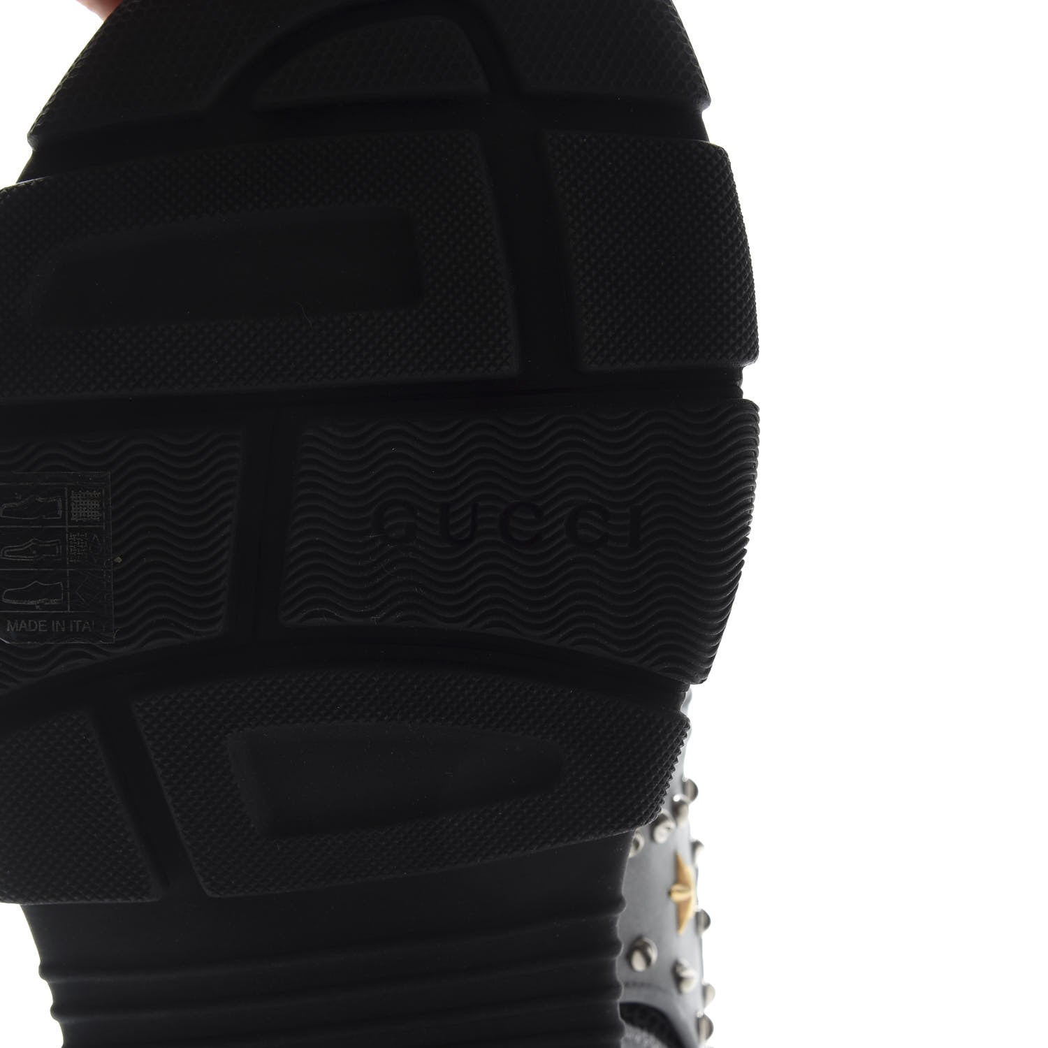 Gucci Technical Canvas Calfskin Reflective Studded Mens Aguru Sandals 12 Silver Black 7 of 8
