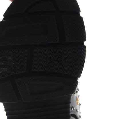 Gucci Technical Canvas Calfskin Reflective Studded Mens Aguru Sandals 12 Silver Black 7 of 8