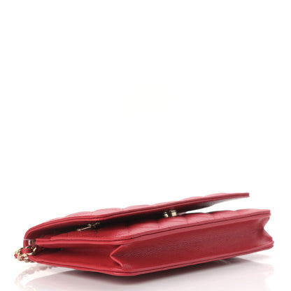 Chanel Caviar Quilted Wallet On Chain WOC Red 4 of 12