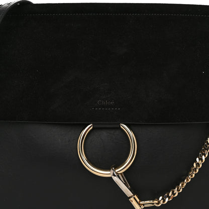 Chloe Suede Calfskin Medium Faye Shoulder Bag Black 8 of 10