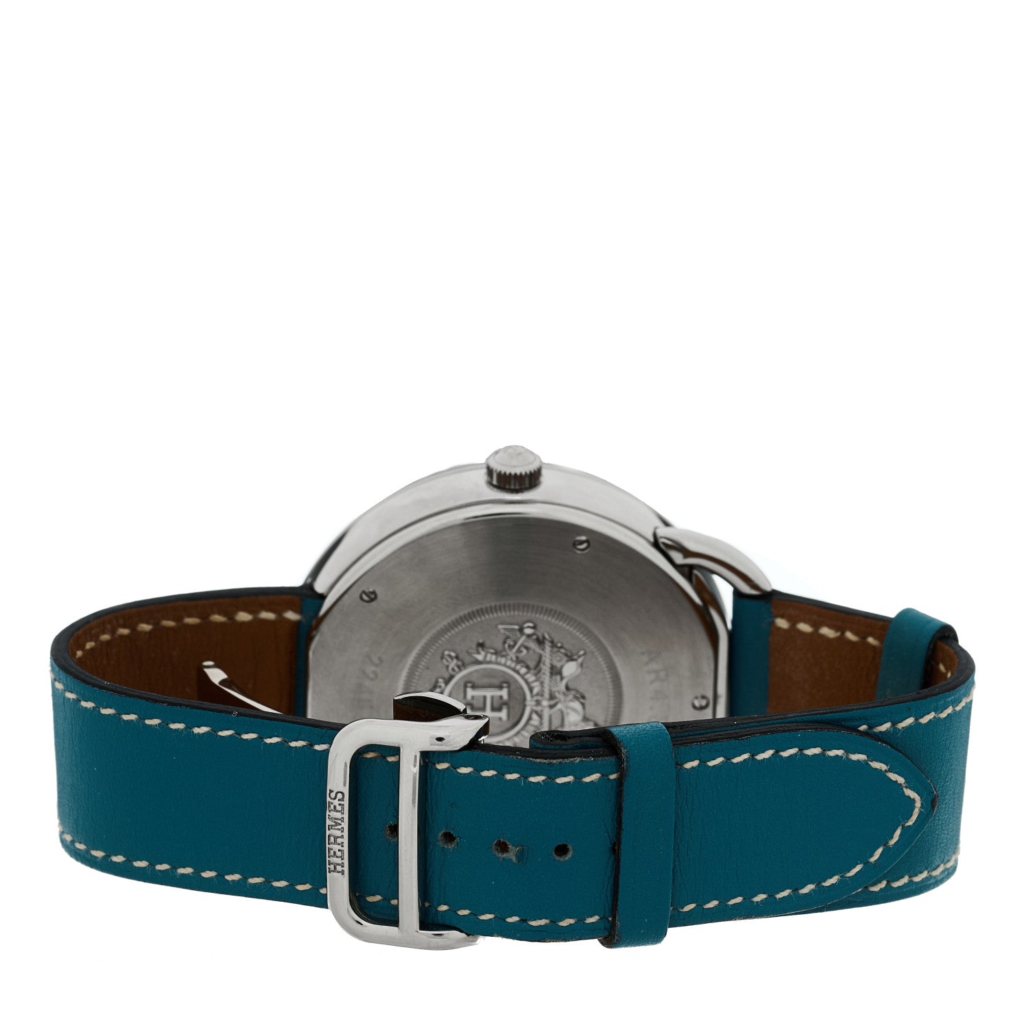 Hermes Stainless Steel Swift 41mm Arceau Automatic Watch Blue Jean 3 of 4