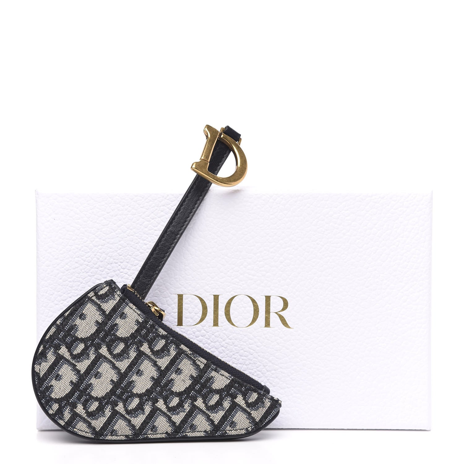 Christian Dior Oblique Saddle Coin Purse Blue 5 of 5