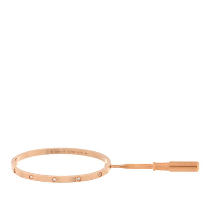 Cartier 18K Pink Gold 10 Diamond Small LOVE Bracelet 16 6 of 6